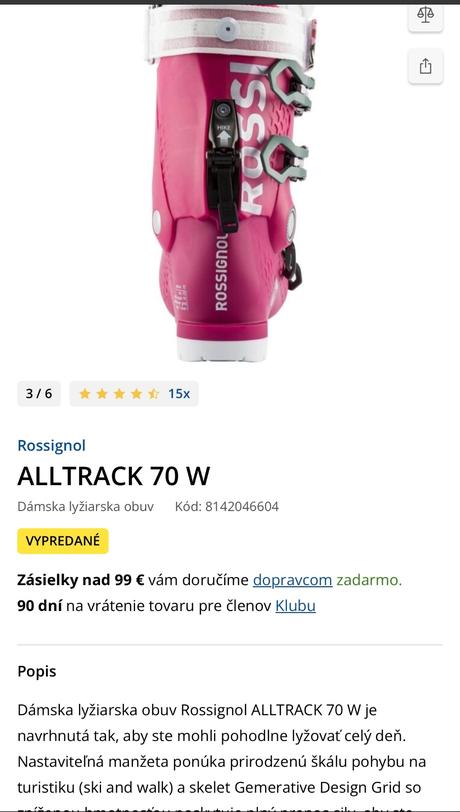 Ako nové lyžiarky pc 259 eur (vd 25cm), rossignol,39