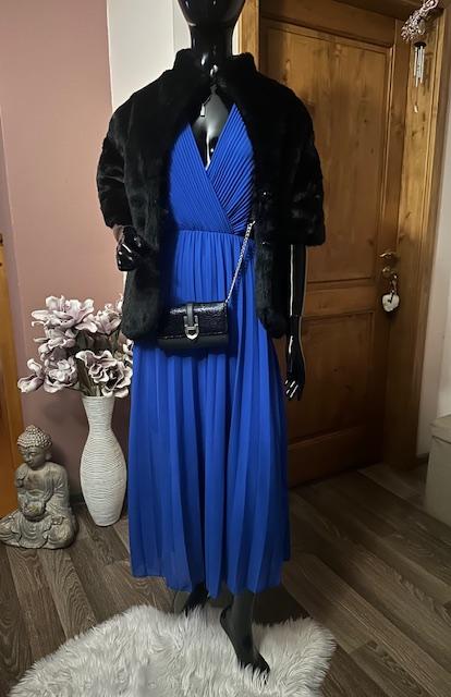 Plisované dlhé letné šaty s gumičkou v páse, l / m