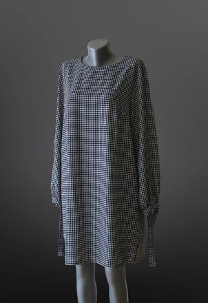 Čierno-biele gingham šaty, h&m,l