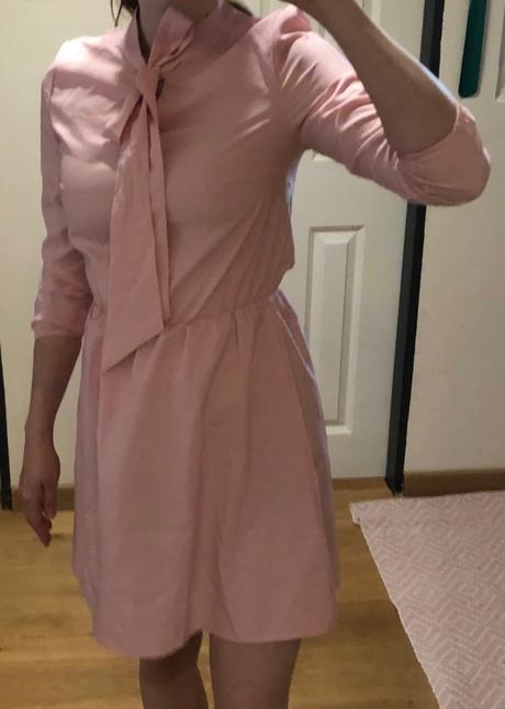 Ružové šaty s mašľou xxs/xs, 34