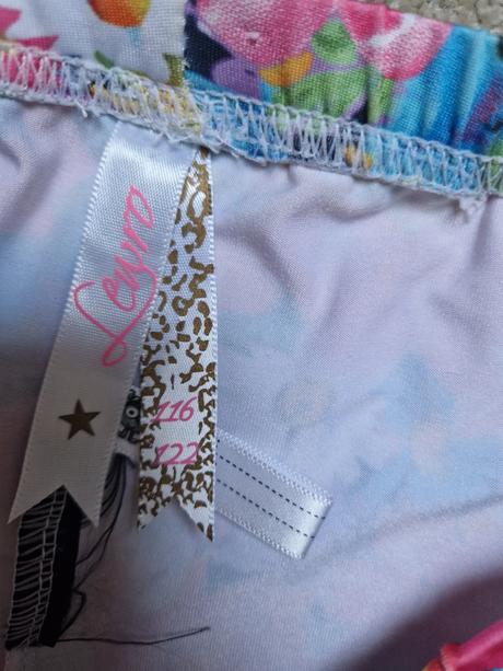 Kvetovane a modre  leginy 116/122, lewro,122