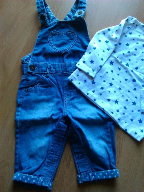 Rifle a tričko s dlhým rukávom na 9-12 mesiacov, f&f,74