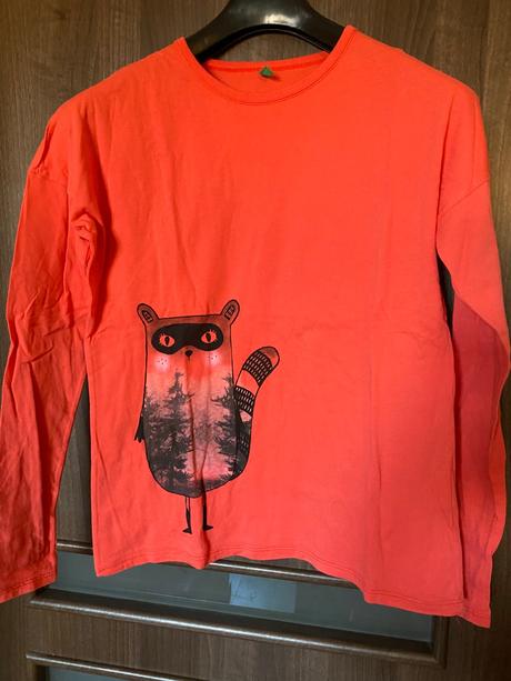 2x tricko s mačkou, benetton,164