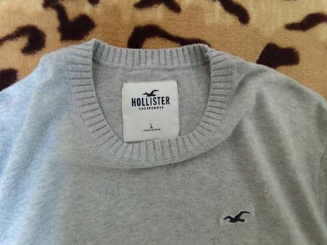 Pánsky tenký šedý pulover zn.hollister veľ. l. sta, hollister,l