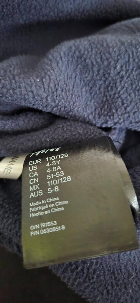 Tmavomodrá flísom zateplená čiapka h&m, 110-128 cm, h&m,110