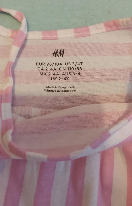 Letné tielko pásiky h&m 98/104, h&m,98