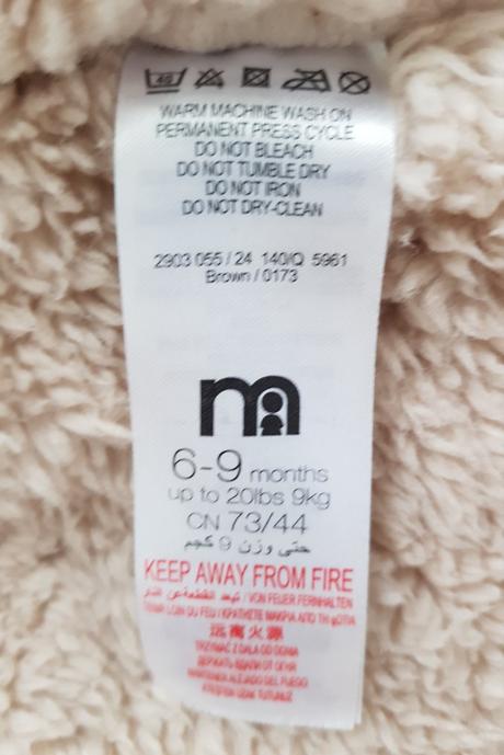 Tmavohnedý zimný kabátik mothercare, mothercare,74