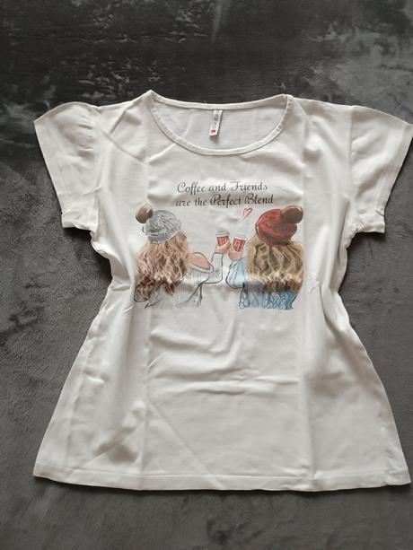 Biele tričko coffee & friends - m, m