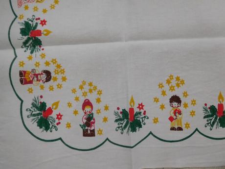 Retro vianočný bavlnený obrus-101 x 108 cm,, 