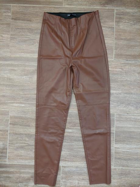 Zateplené kožené nohavice s, zara,s