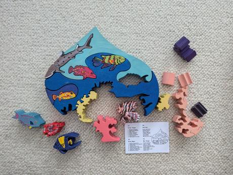 Drevené puzzle vkladačka hlavolam,