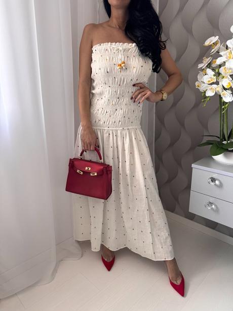 Zara - letné šaty s farebnými pompom, zara,s