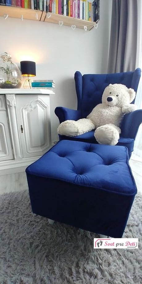 Kreslo velvet royal blue granat, 