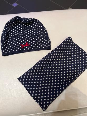 Bodkovaná ciapka so šatkou 92-116, 92