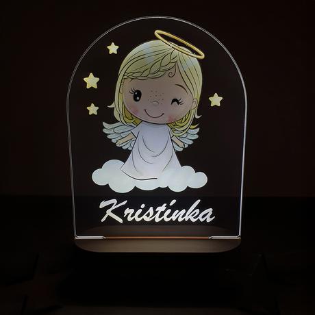 Detská nočná lampa s vlastným menom anjelka i.,