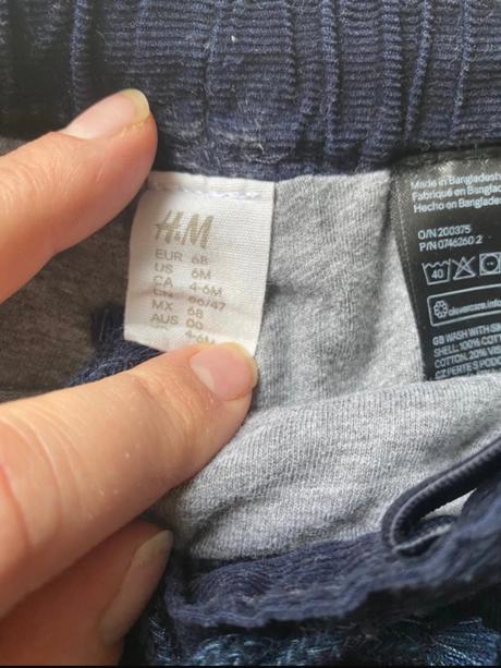 Menčestrove nohavice, h&m,68