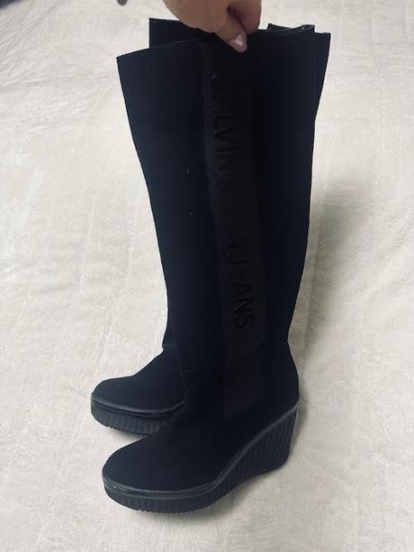 Čierne čižmy na platforme zn. calvin klein jeans, 39