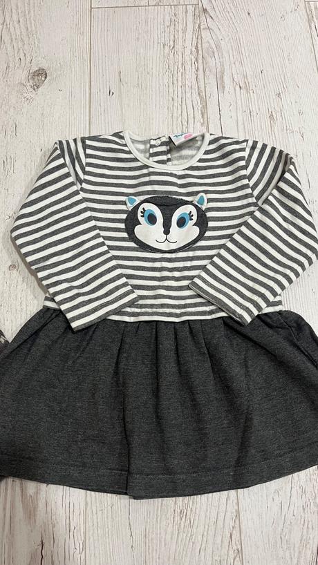 Sivé šaty 92 2ks, benetton,92