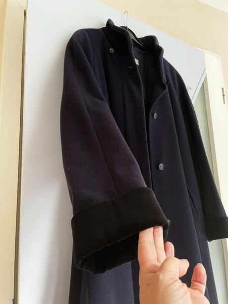 Luxusný dlhý vlnený kašmírový kabát, xl