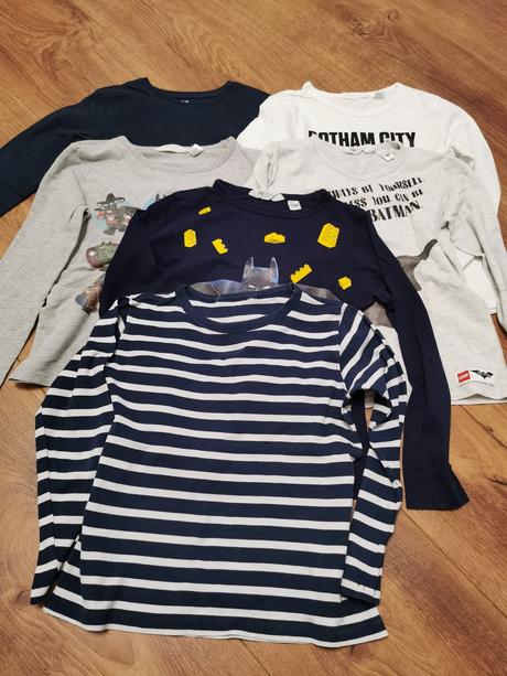 Tricka s dlhym rukavom 6ks, h&m,122
