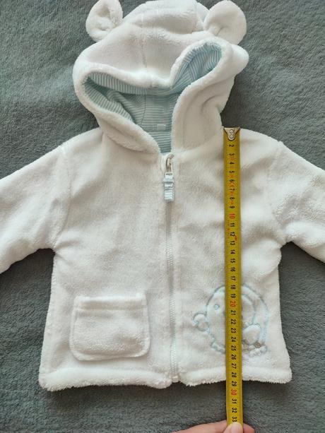 Teplučka mikino-bundička s uškami,top stav, 62