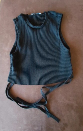 Čierny top zara na uvezovanie na chrbte, veľ.s, zara,s