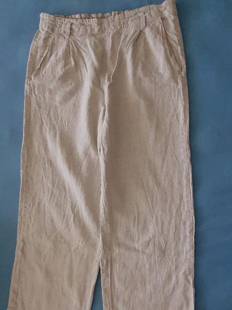 7/8 ľanové letné nohavice, s