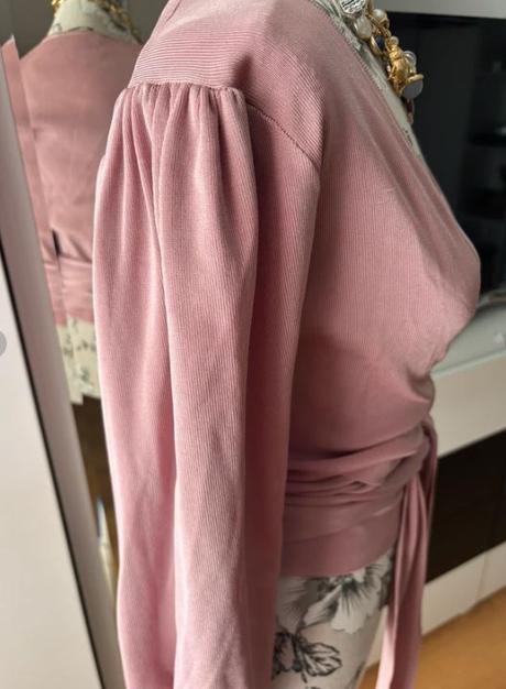 Ružový top zara na viazanie - veľkosť l, zara,l