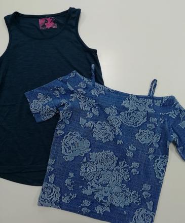 Tričko s kvetmi crop, 140