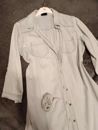 Svetlomodré košeľové šaty - m, m