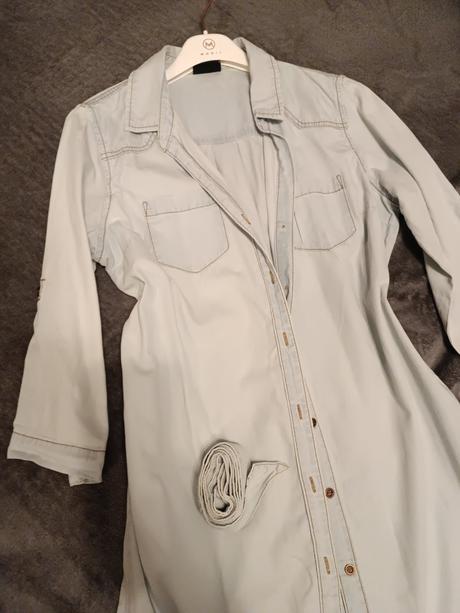 Svetlomodré košeľové šaty - m, m