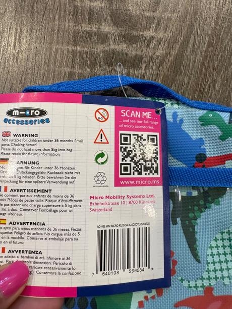 Micro taška na kolobežku s dinosaurami, micro