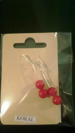 Náušnice guličky- koral,