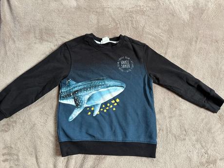 Mikina s veľrybou hm 110/116, h&m,110