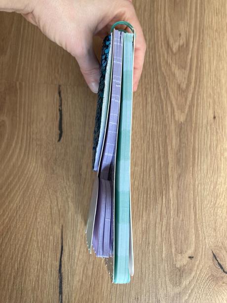 Zápisník s flitrami - rybacie šupiny, 