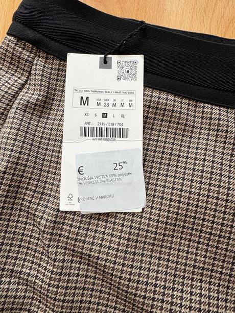 Sukňa/skort s kohúťou stopou, zara,m