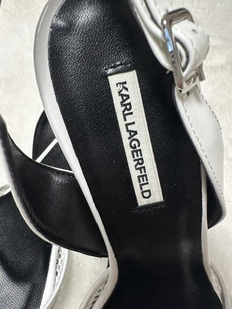 Biele lakované sandálky zn. karl lagerfeld, karl lagerfeld,40