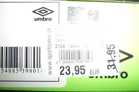 Kopačky umbro + chrániče umbro, 38
