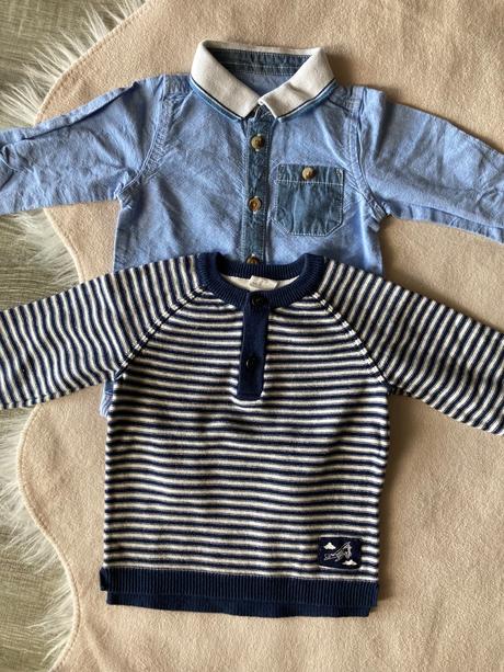 Košeľové body a svetrík 68, h&m,68
