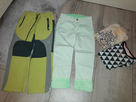 Balíček softshelové nohavice, reflexná bunda, 122–134