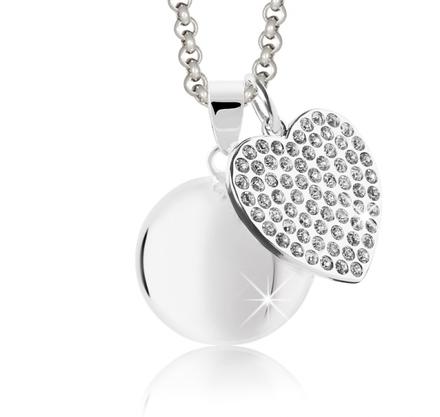 Anjelsky zvonček mamijux srdce s bielymi krišt., 