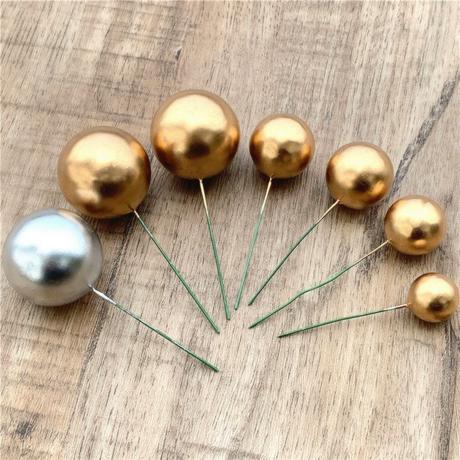 Tortový zápich guličky zlaté (20ks) -skladom,tz-26, 