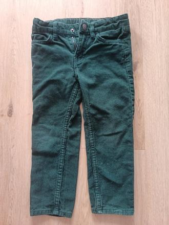 Smaragdovo zelené menčestrové nohavice, h&m,98