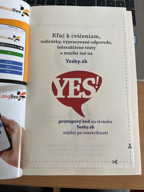 Prístupový kód k online učebnici yes úroveň b1,