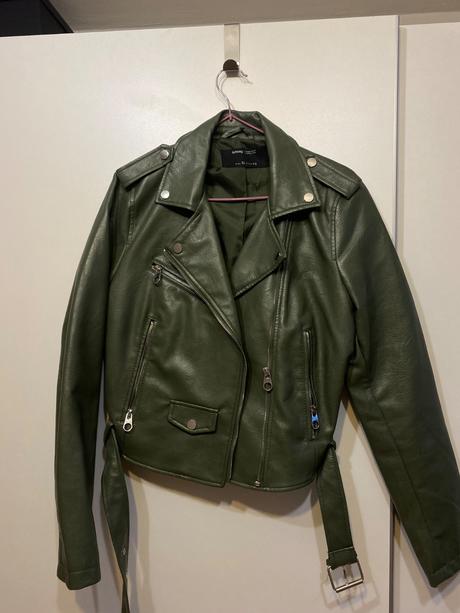 Dámska koženka olivovej farby, sinsay,xl