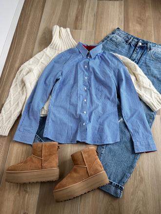 Modrá košeľa, h&m,s