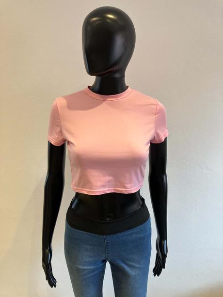 Dámske crop top tričko ružové, s