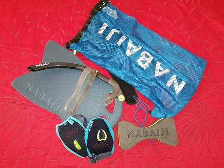 Plavecký šnorchel, pádla, piškota, doska, taška, 