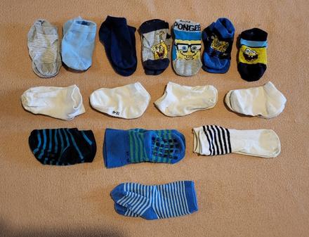 15 párov ponožiek velk. 19-22, 19