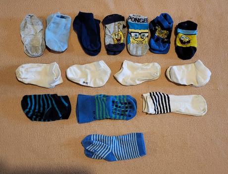 15 párov ponožiek velk. 19-22, 19